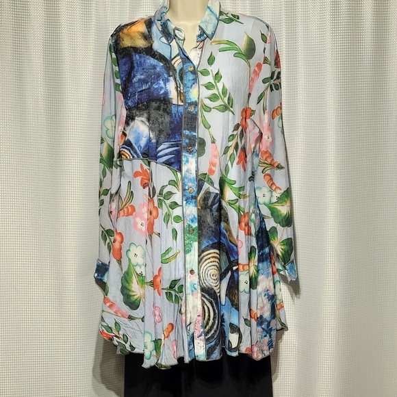 Shana Floral Flowy Fairycore Long Sleeve Sheer Top (L) - Picture 5 of 16